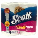 PAPEL SCOTT RINDEMAX 4ROLLOS 4