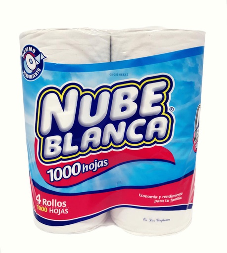 [766324303509] PAPEL NUBE BLANCA 4 ROLLOS 100