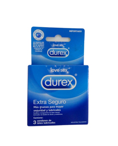 [7501159033442] CONDONES DUREX EXTRA SEGURO 3 