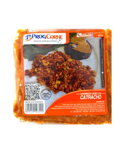 [7424110103292] CHORIZO SUELTO CATRACHO 450G P