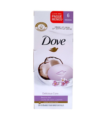 [7411000327869] JABON DOVE LECHE DE COCO 6 UNI