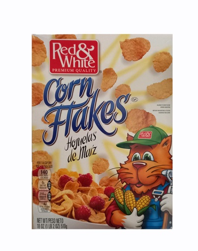 [050700031897] CORN FLAKES RED WHITE 18 OZ 