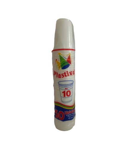 [763910014108] VASOS 10 PLASTIVAL 50U