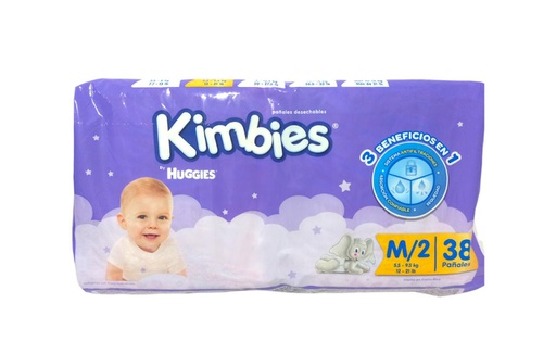 [7441008100096] PAÑAL KIMBIES M/2 MEGA 38UN