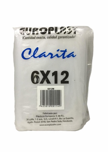 [7425010201149] BOLSA 6X12 EUROPLAST CLARITA