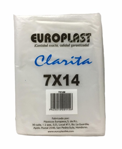 [7425010201156] BOLSA 7X14 EUROPLAST CLARITA