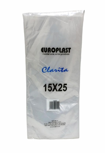 [7425010201194] BOLSA LISA 15X25 EUROPLAST CLA