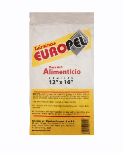 [7425010203013] LAMINAS EUROPEL 12X16 EUROPLAS