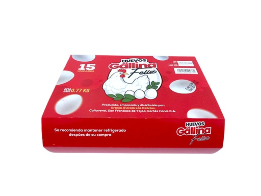 [7424140200381] HUEVO GALLINA FELIZ BLAN 15 UN