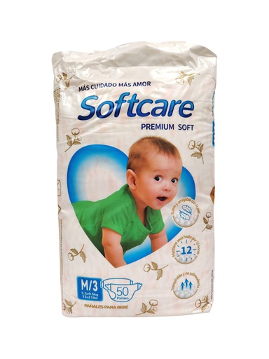 [7410010936023] PAÑAL SOFTCARE M3 50 PAÑALES