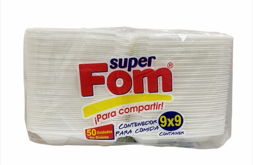 [763910002167] BANDEJA SUPER FOM 9X9 S/DIVISI