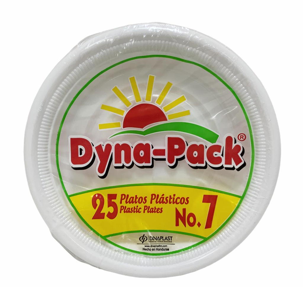 Platos dynapack desechable de plástico #9 25 un