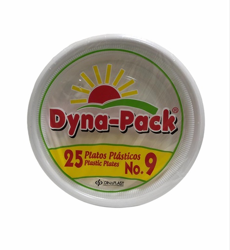 Platos dynapack desechable de plástico #9 25 un