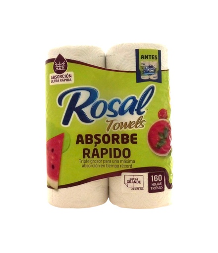 [766324306395] PAPEL TOALLA ROSAL TWO PAC