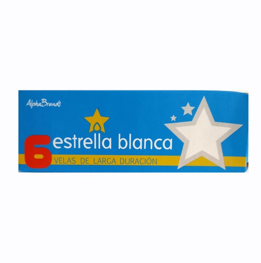 [7410031610018] VELAS ESTRELLA BLANCA 6 UNIDAD