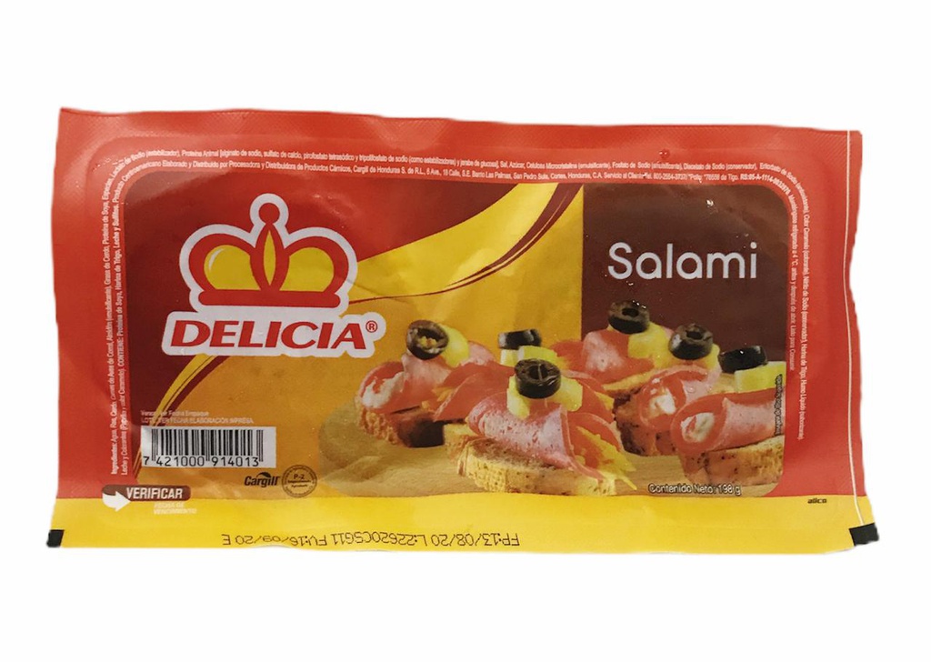 SALAMI DELICIA 198 G. Supermercado El Éxito