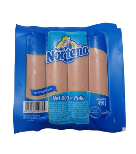 [7424101100569] HOT DOG DE POLLO NORTEÑO 16 OZ