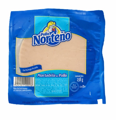 [7424101100576] MORTADELA DE POLLO NORTEÑO 198
